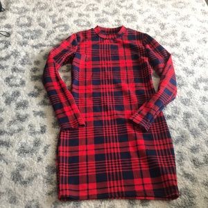 Zaful Blue and Red Plaid Mini Dress